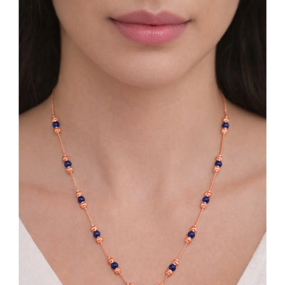 Namivaa Beaded Chain Necklace with Blue Crystal Beads Elegant Women's Gift Jewelry Trendy Daily Wear