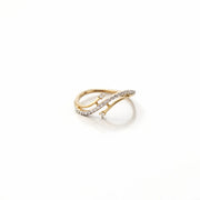 Namivaa Curved Open Pave Set Minimalist Wrap Design Elegant Stackable Ring Women Daily Wear Gift