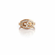 Namivaa 18K Rose Gold Butterfly Motif Vintage Filigree Diamond Designer Statement Ring Women Daily Wear Party Wedding Gift High