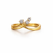 Namivaa Open Wrap Bypass Ring Women Minimalist Solitaire Style Wedding Anniversary Fine Jewelry Certified Gift From India