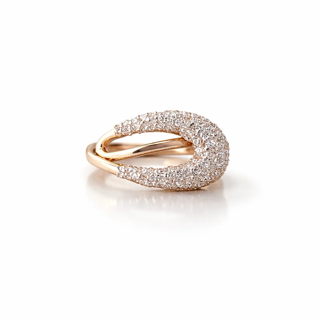 Namivaa Curved Wrap Design Statement Cocktail Ring for Women Elegant Party Wedding Jewelry Polished