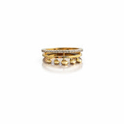 Namivaa 18K Yellow Gold Diamond Crown Ring Minimalist Stackable Bar Design