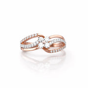 Namivaa Other Flower Cluster Women Elegant Twist Band Engagement Wedding Ring Fine Jewelry High Polish Finish