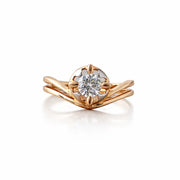 Namivaa Elegant Engagement Wedding Ring Split Shank Floral Prong Setting Women Jewelry Gift From