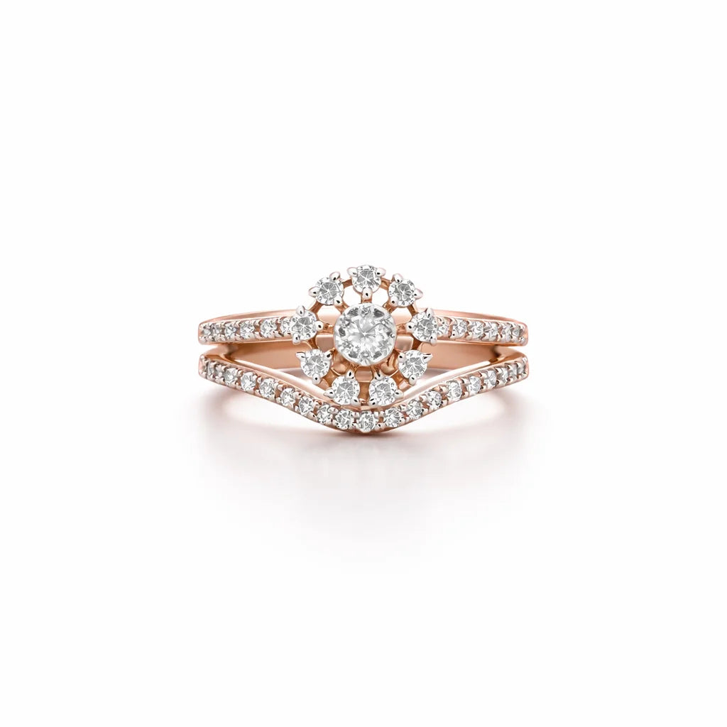 Namivaa Butterfly Flower Twist Ring Women's Elegant Curved Band Design Wedding Party Micro Insert Fine Jewelry Gift