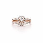 Namivaa Butterfly Flower Twist Ring Women's Elegant Curved Band Design Wedding Party Micro Insert Fine Jewelry Gift