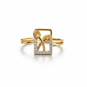 Namivaa Geometric Floral Square Gemstone Ring Women Modern Minimalist Wedding Anniversary Party Fine Jewelry Gift