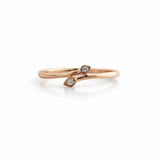 Namivaa Leaf Bypass Ring Minimalist Nature Inspired Open Band Women Wedding Party Daily Wear Gift High Polish Micro Insert