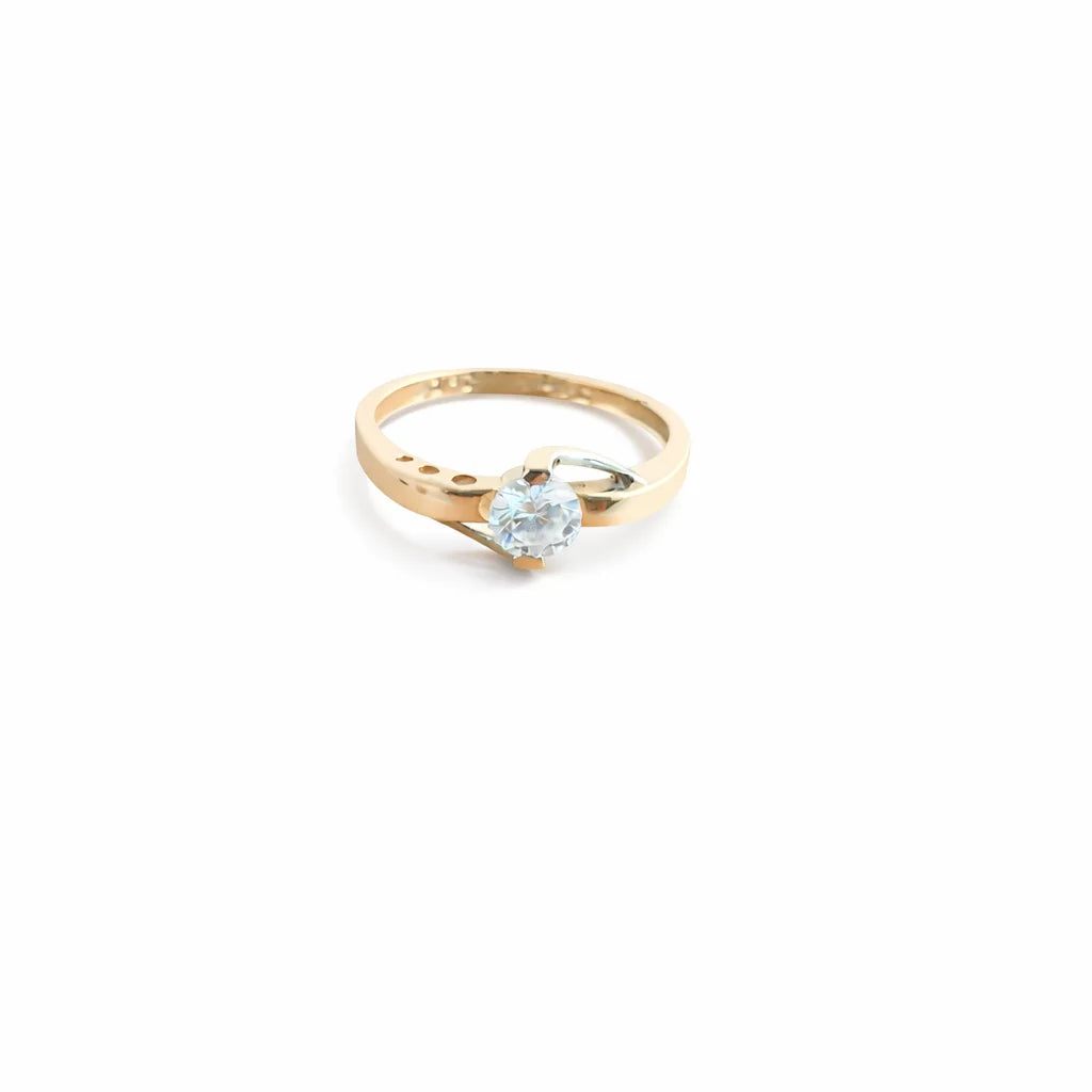 Namivaa 18K Rose Gold Solitaire Diamond Engagement Ring Classic Prong Set Minimalist Women Daily Wear High Polish Finish