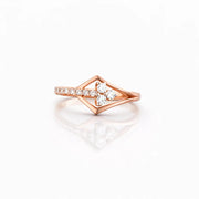 Namivaa Vmg60 14K Rose Gold Diamond Cluster Ring Geometric Open Frame Design Elegant Engagement Ring Micro Insert Women Gift
