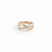 Namivaa 18K Rose Gold Diamond Crossover Ring Women Modern Geometric Band Pave Setting Fine Jewelry Wedding Party