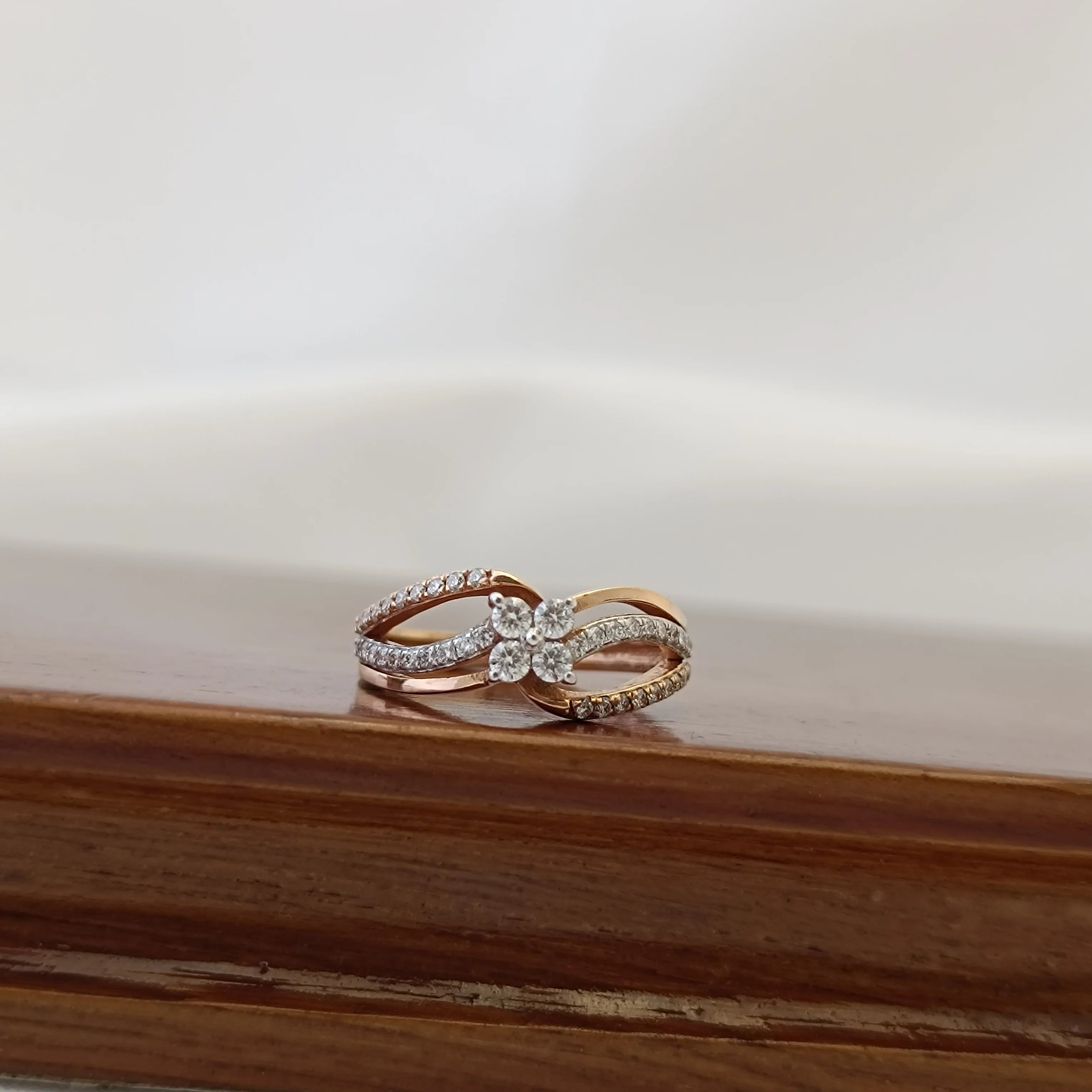 Namivaa Other Flower Cluster Women Elegant Twist Band Engagement Wedding Ring Fine Jewelry High Polish Finish