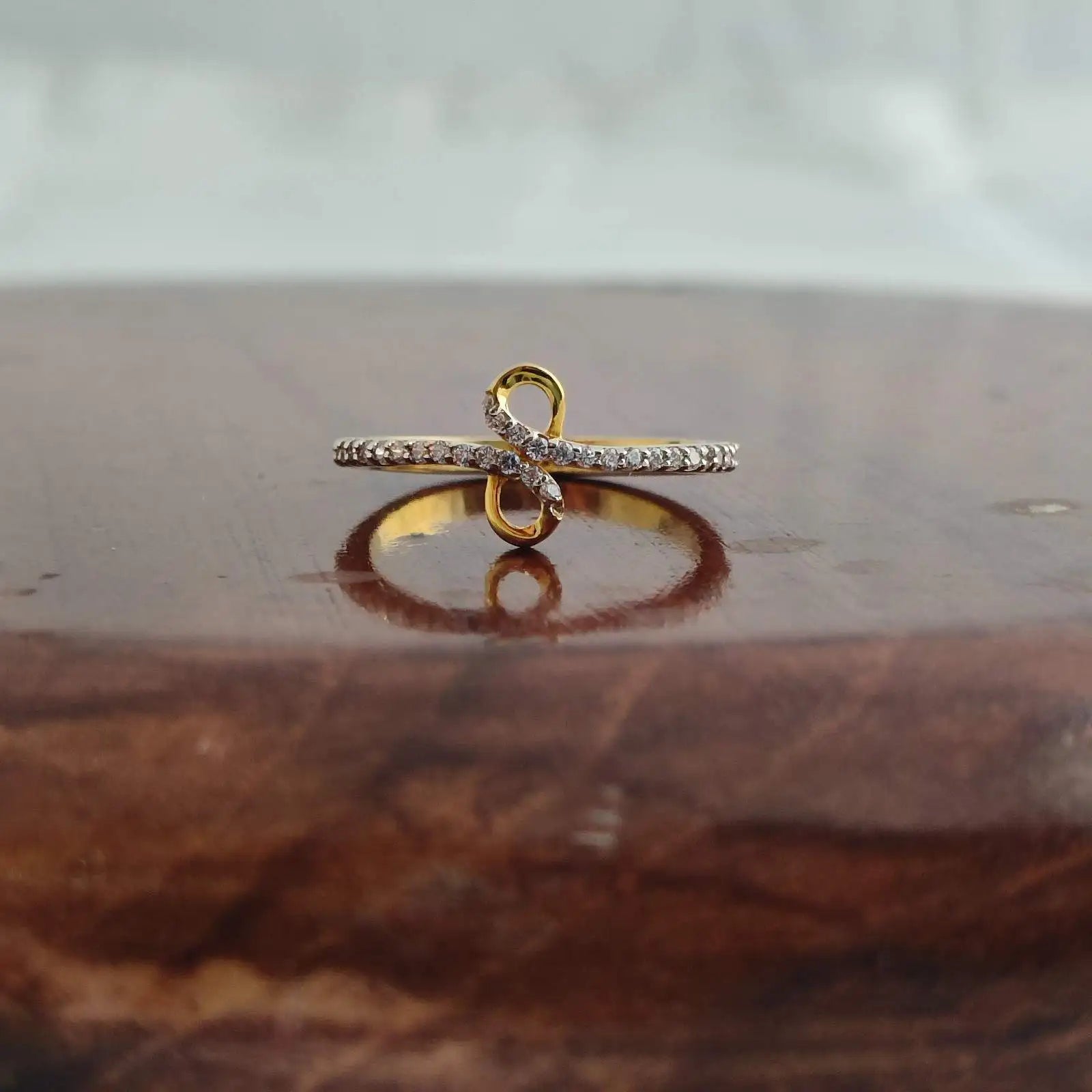Infinity Ring Women Minimalist Pave Band Elegant Fine Jewelry Wedding Party Daily Wear Gift High