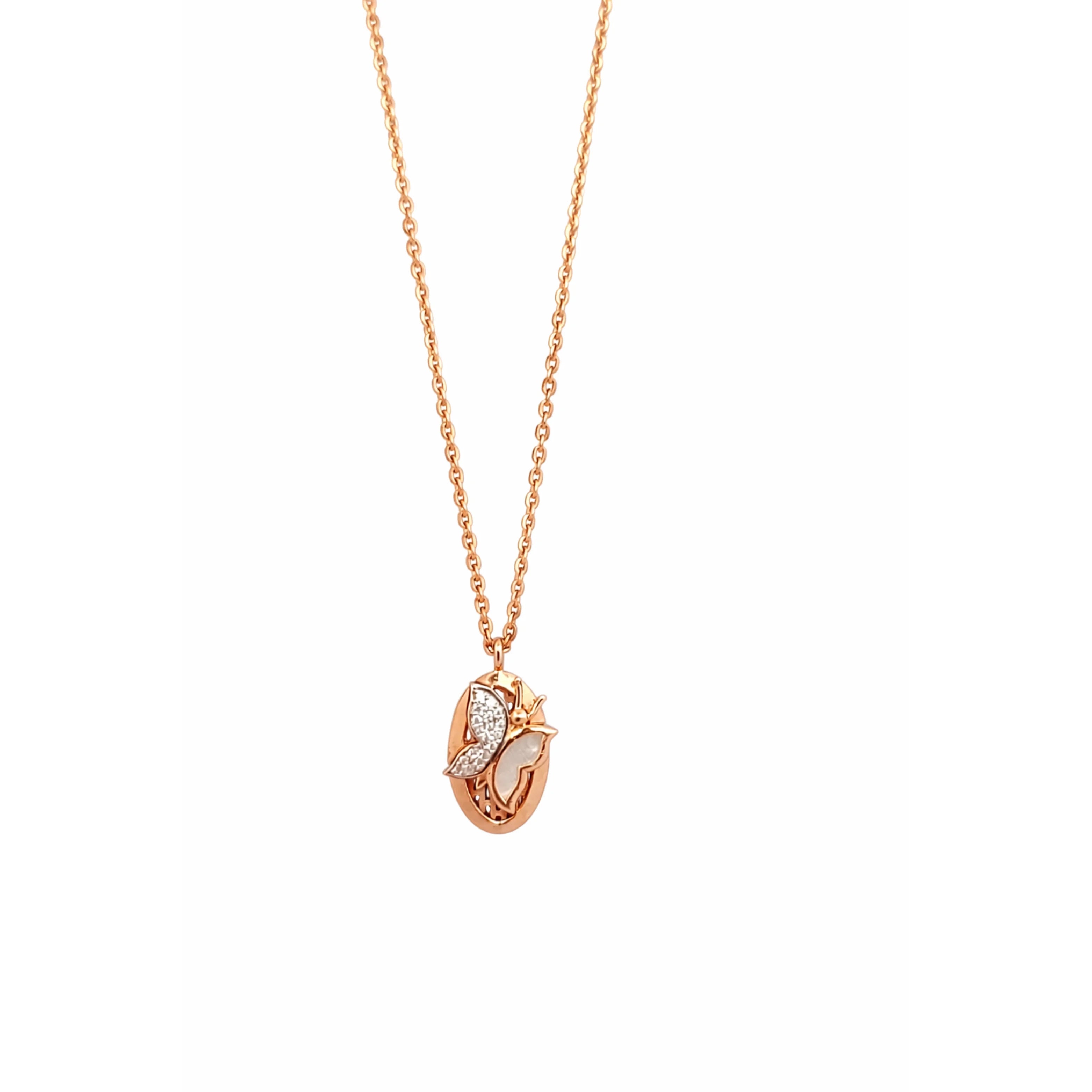 Namivaa Rose Gold Link Chain Statement Necklace Women Elegant Infinity Style Minimalist Pearl Jewelry Sparkle Accents Party
