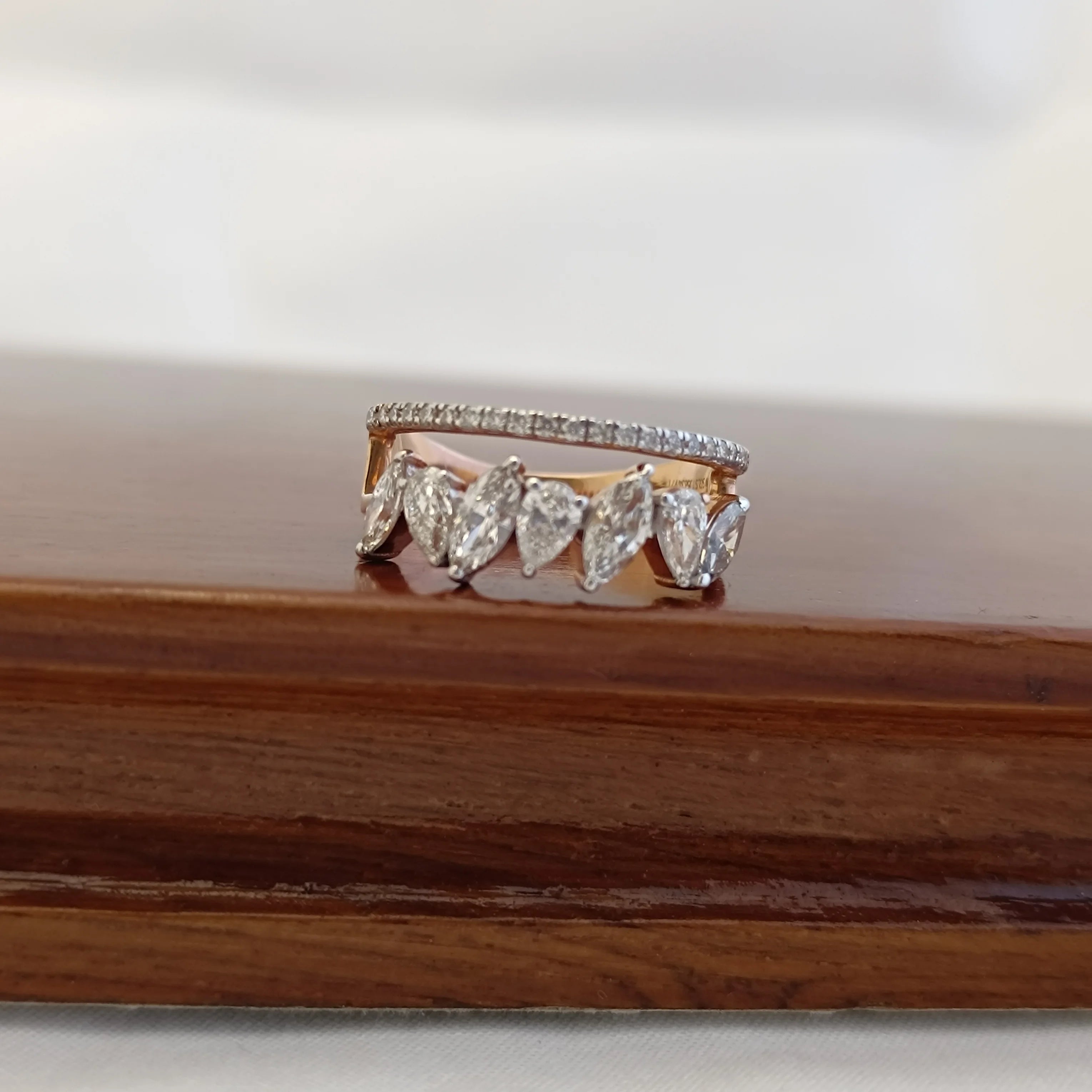 Namivaa 14ct Gold Marquise Cut Diamond Cluster Wedding Band Ring for Women Elegant Vintage Engagement Party Jewelry No reviews yet