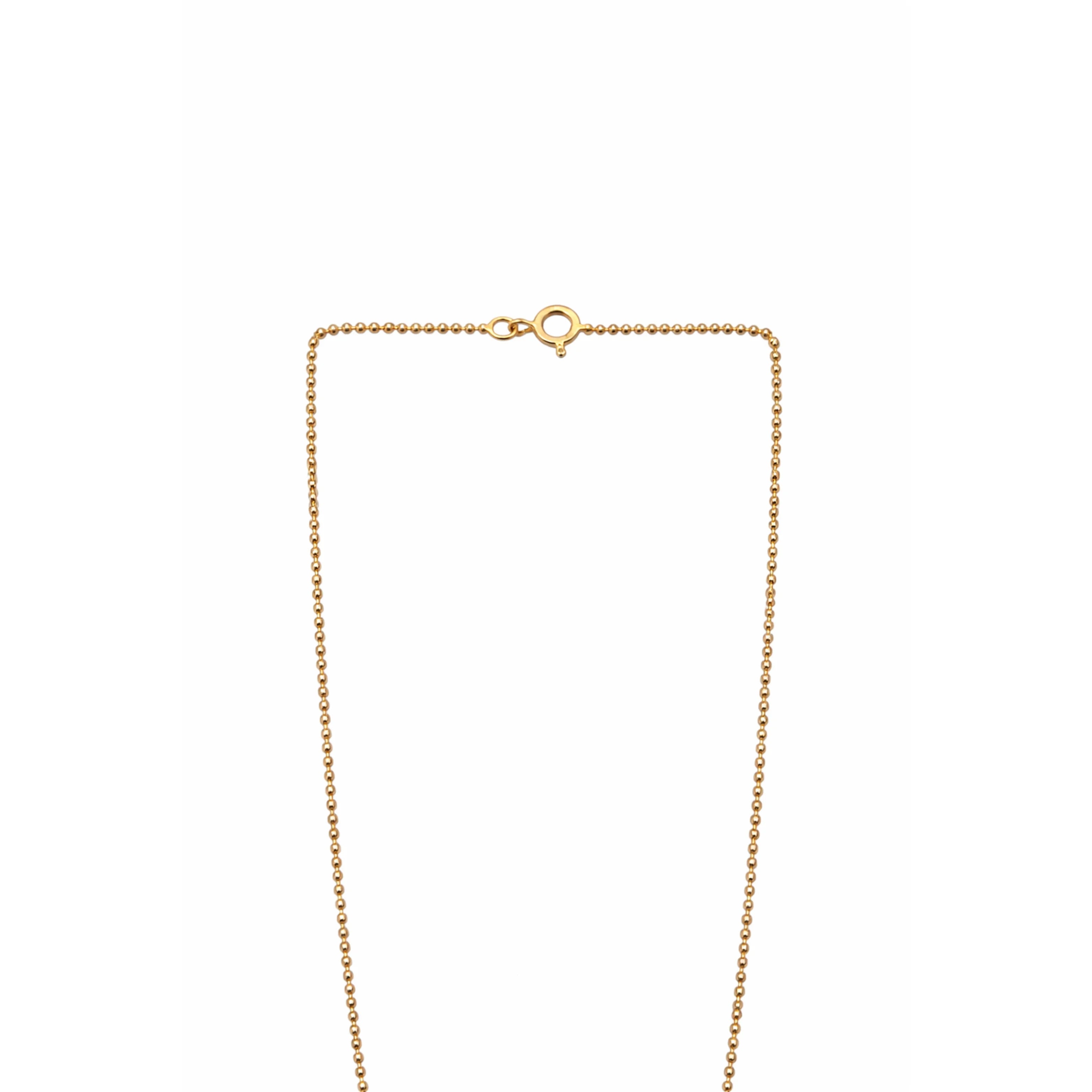 Solid 18K Gold Round Beads Snake Chain Necklace Minimalist Classic Daily Women's Jewelry for Party
