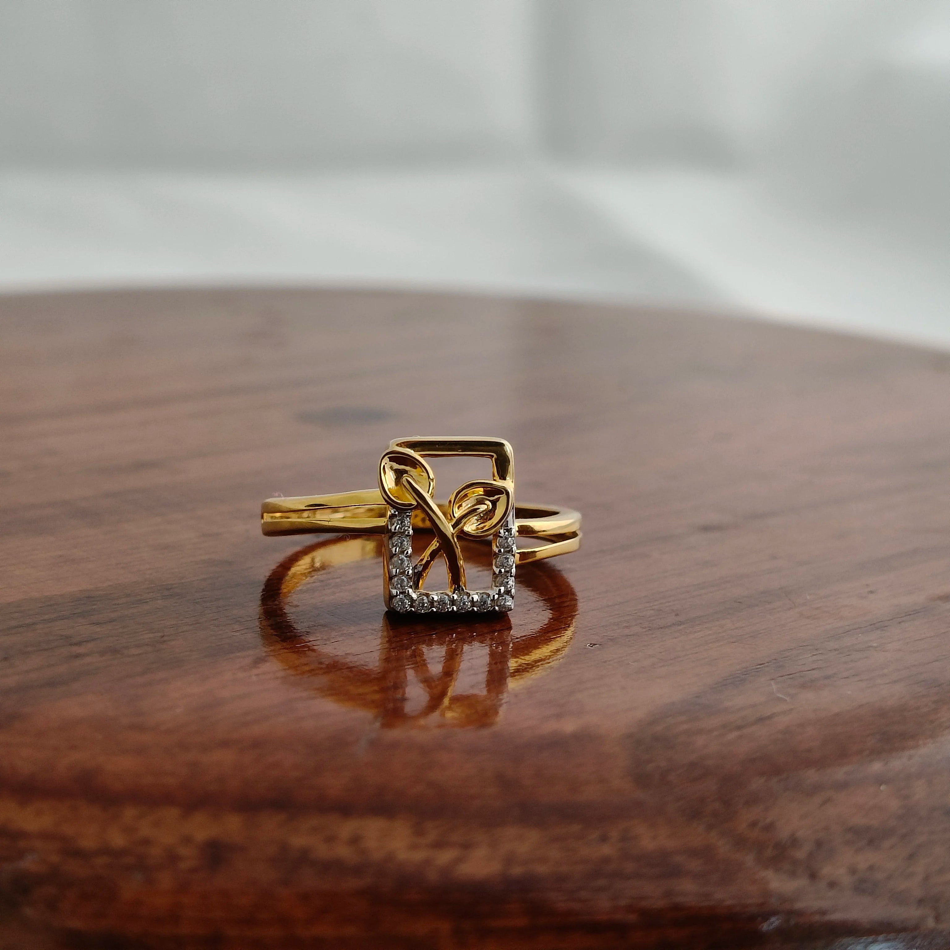 Namivaa Geometric Floral Square Gemstone Ring Women Modern Minimalist Wedding Anniversary Party Fine Jewelry Gift