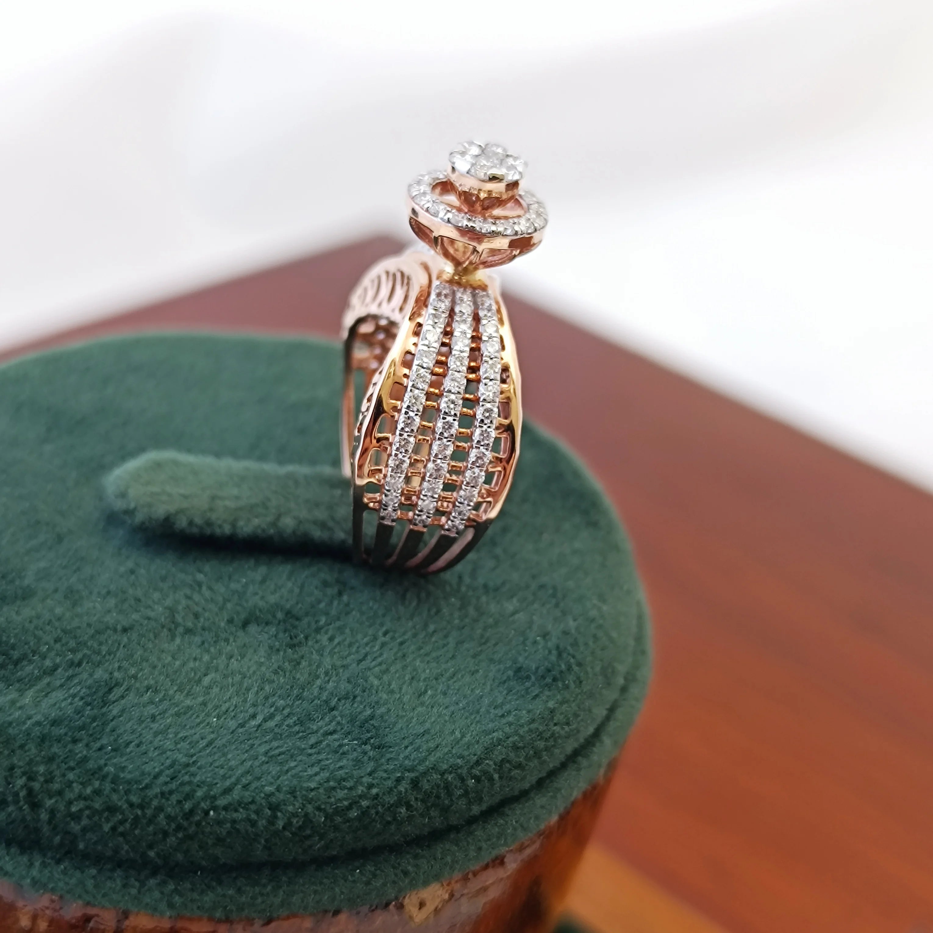 Namivaa Halo Cluster Engagement Ring Women Luxury Multi Row Band Wedding Party Fine Jewelry High Polish Micro Insert