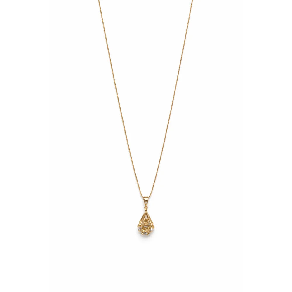 Solid 18K Gold Classic Geometric Box Chain Pendant Necklace for Women's Anniversary Gift & Party Occasions