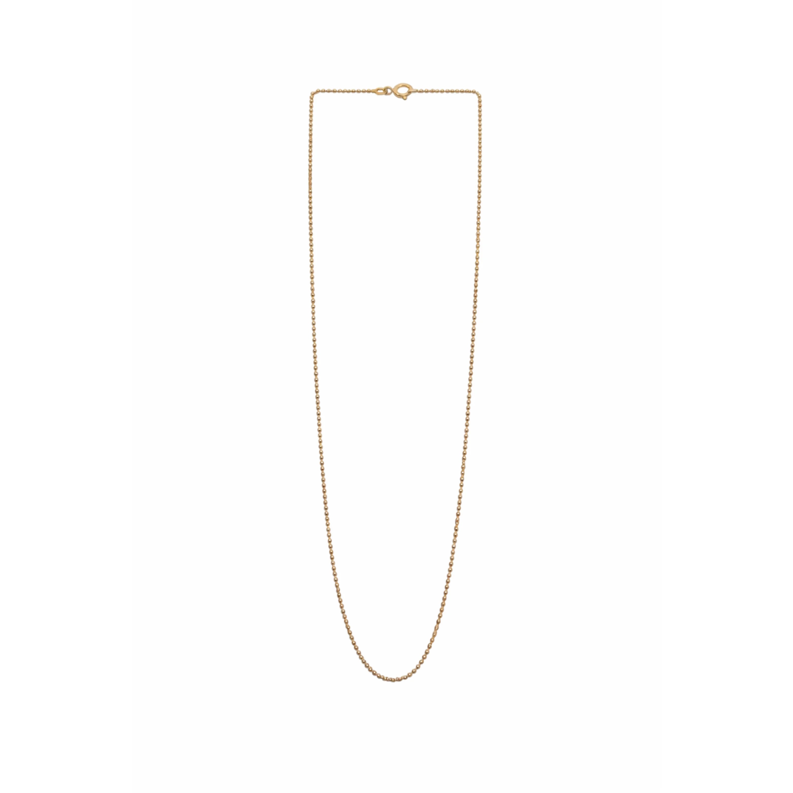 Solid 18K Gold Round Beads Snake Chain Necklace Minimalist Classic Daily Women's Jewelry for Party