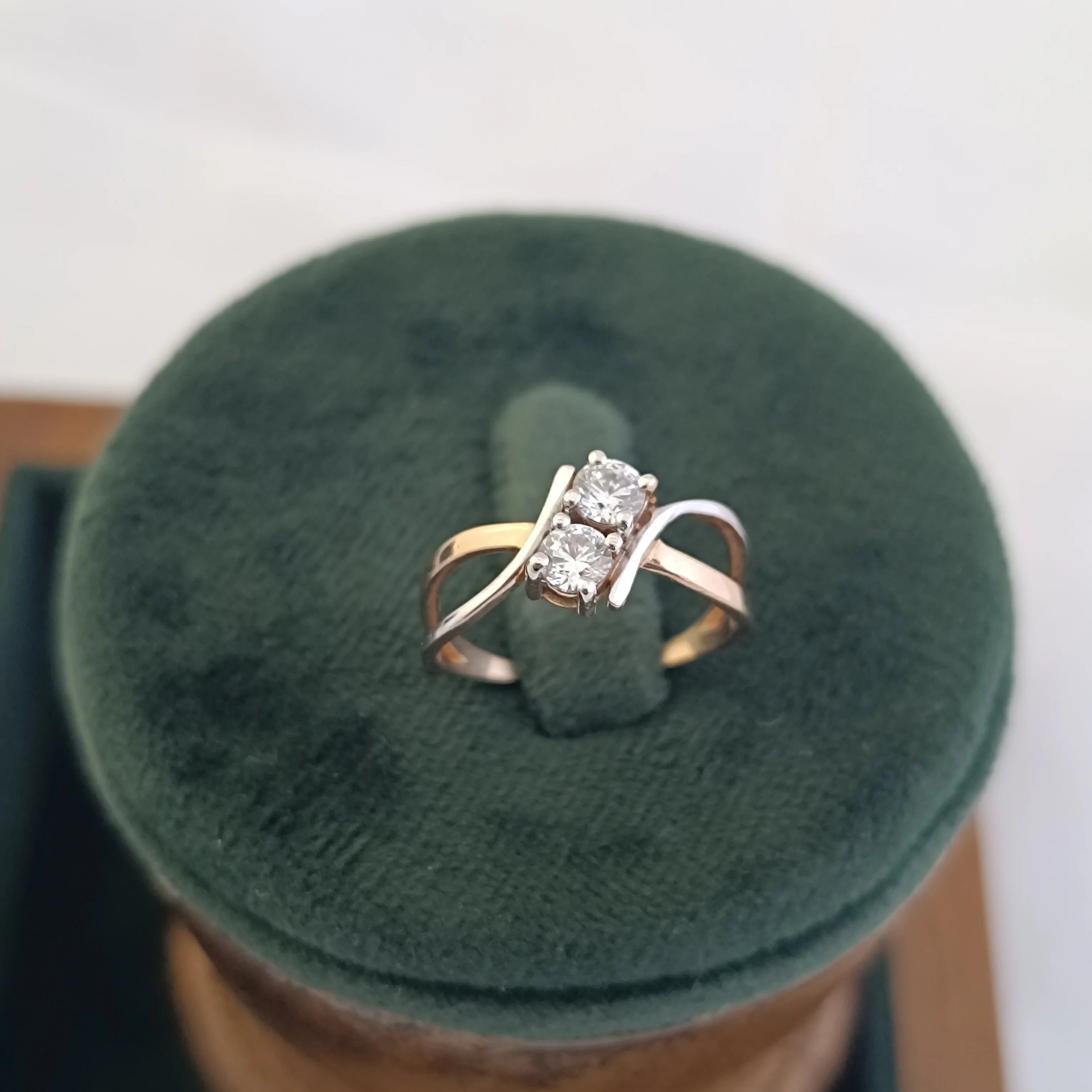 Namivaa 18K Rose Gold Brilliant Cut Diamond Cluster Engagement Ring Women Modern Open Band Bridal Wedding Promise Fine