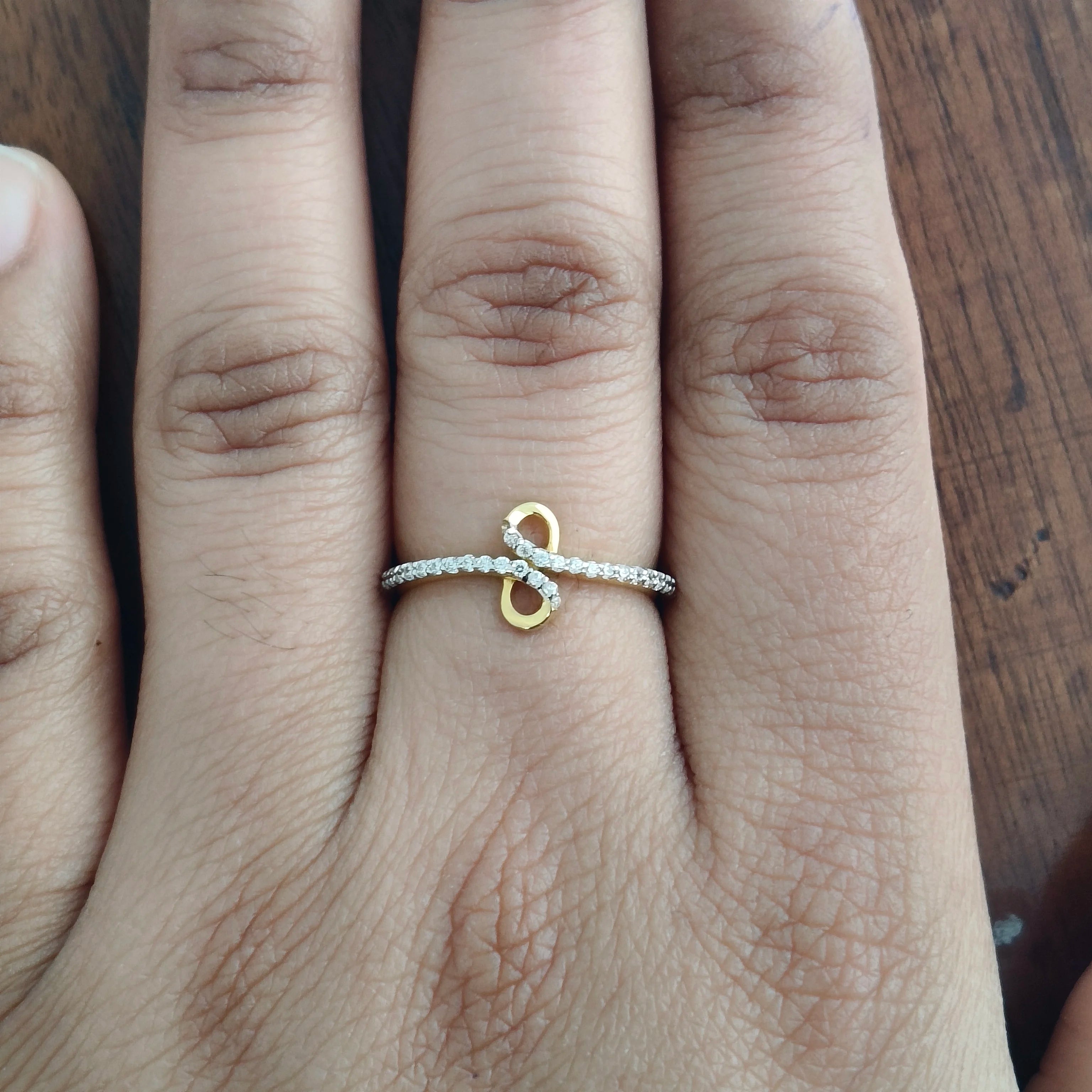 Infinity Ring Women Minimalist Pave Band Elegant Fine Jewelry Wedding Party Daily Wear Gift High