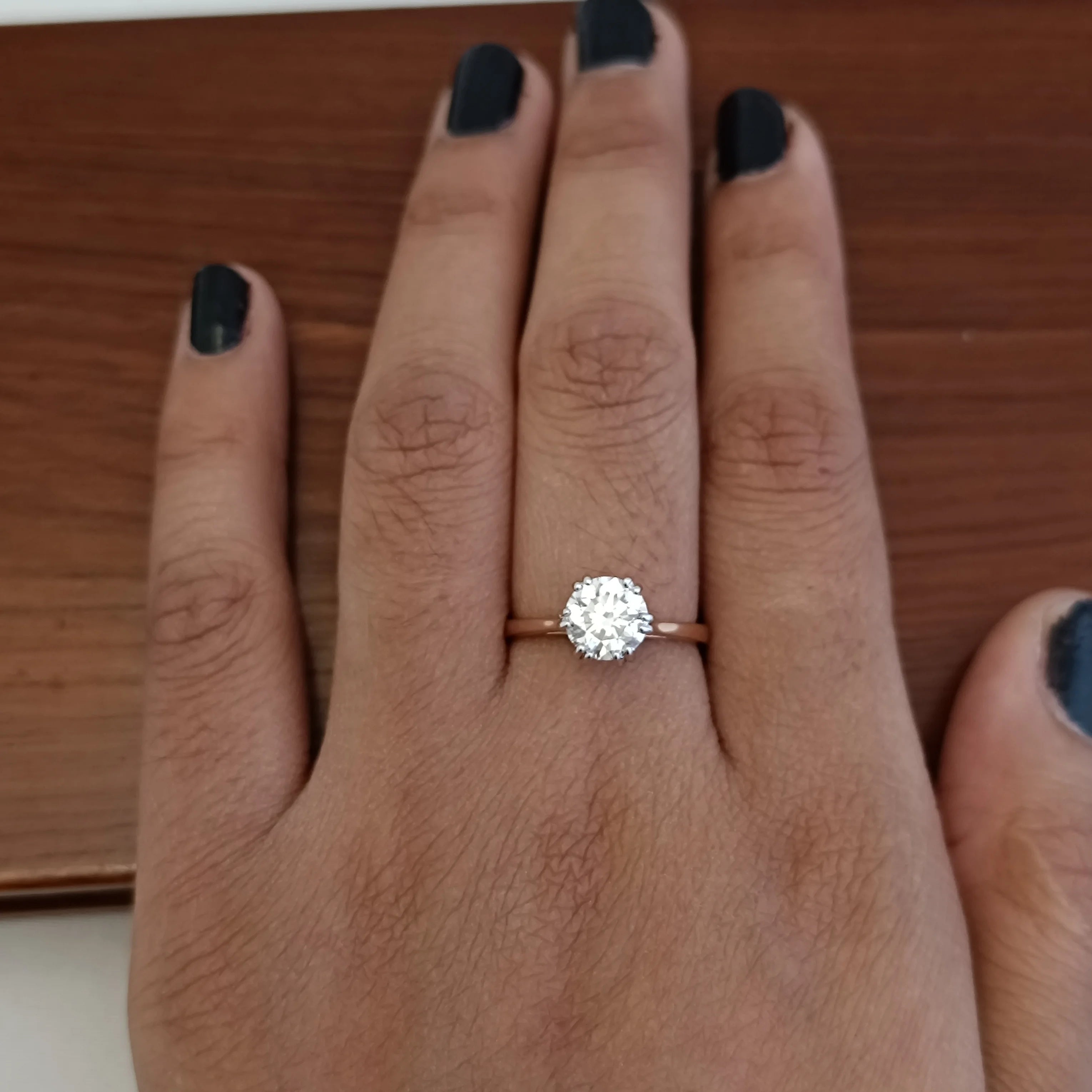 Namivaa Solitaire Engagement Ring Women Classic Prong Setting Bridal Wedding Ring Fine Jewelry Gift Elegant