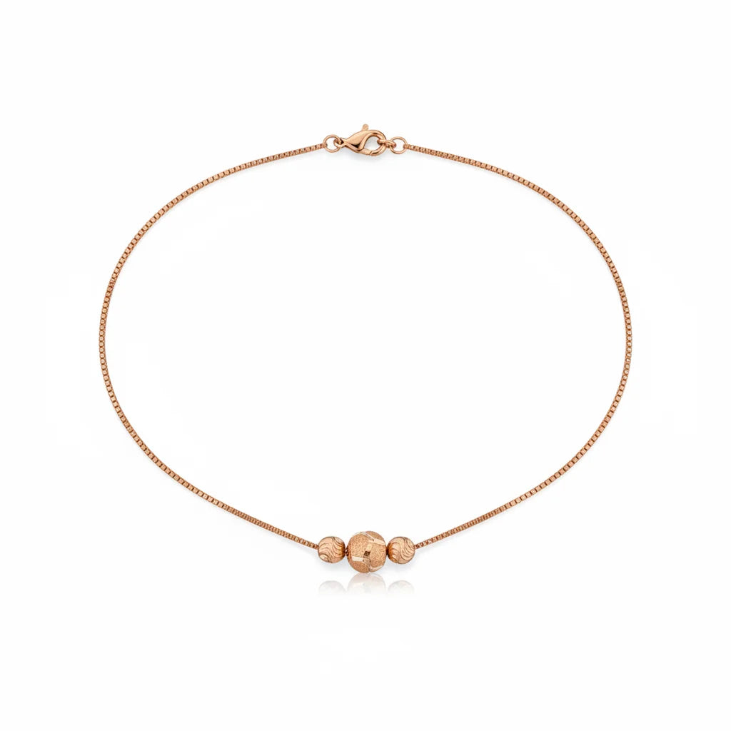 Women's Solid Box Chain Necklace with Ball Shape and Textured Bead Center Romantic Gift Jewelry for Festival