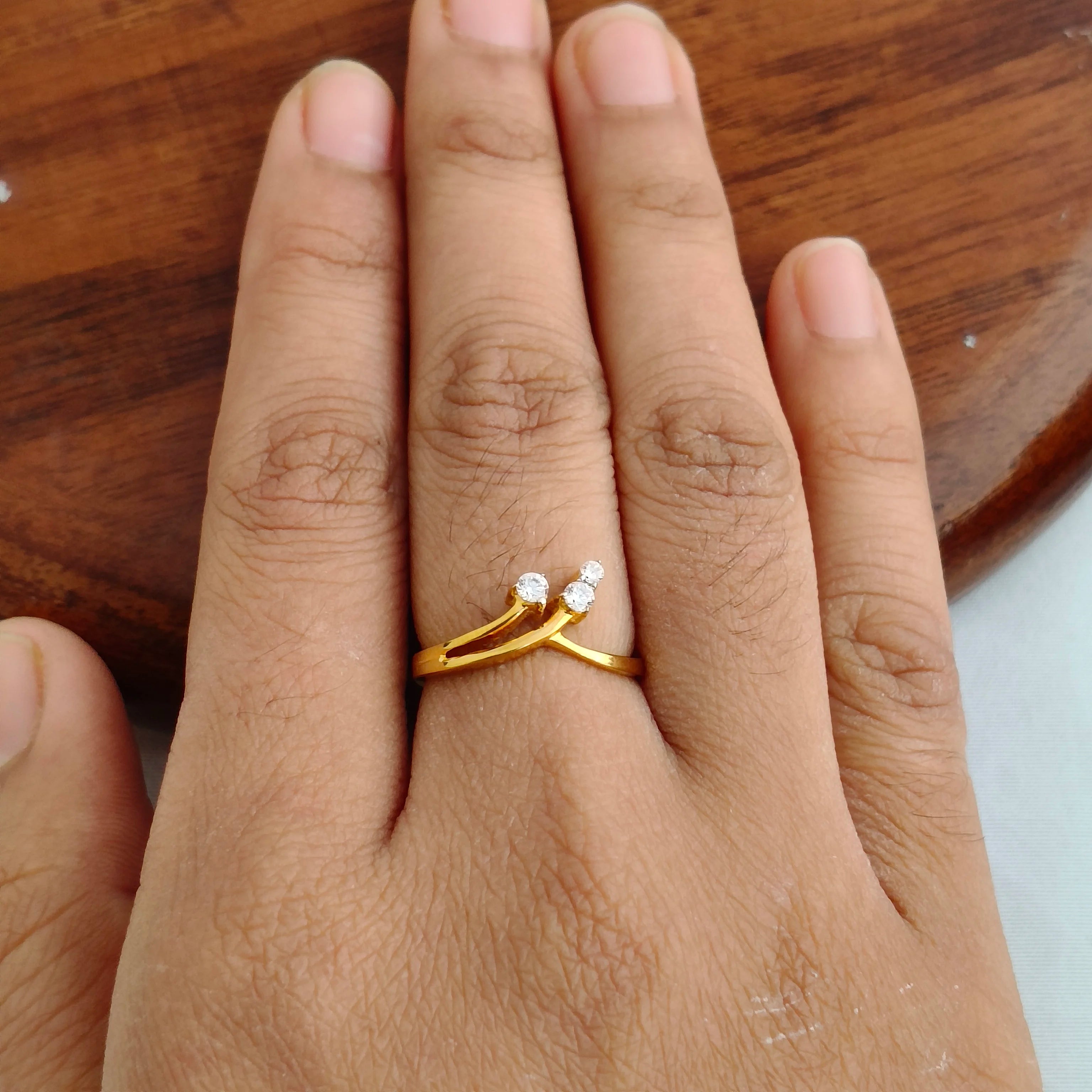 Namivaa Open Wrap Bypass Ring Women Minimalist Solitaire Style Wedding Anniversary Fine Jewelry Certified Gift From India