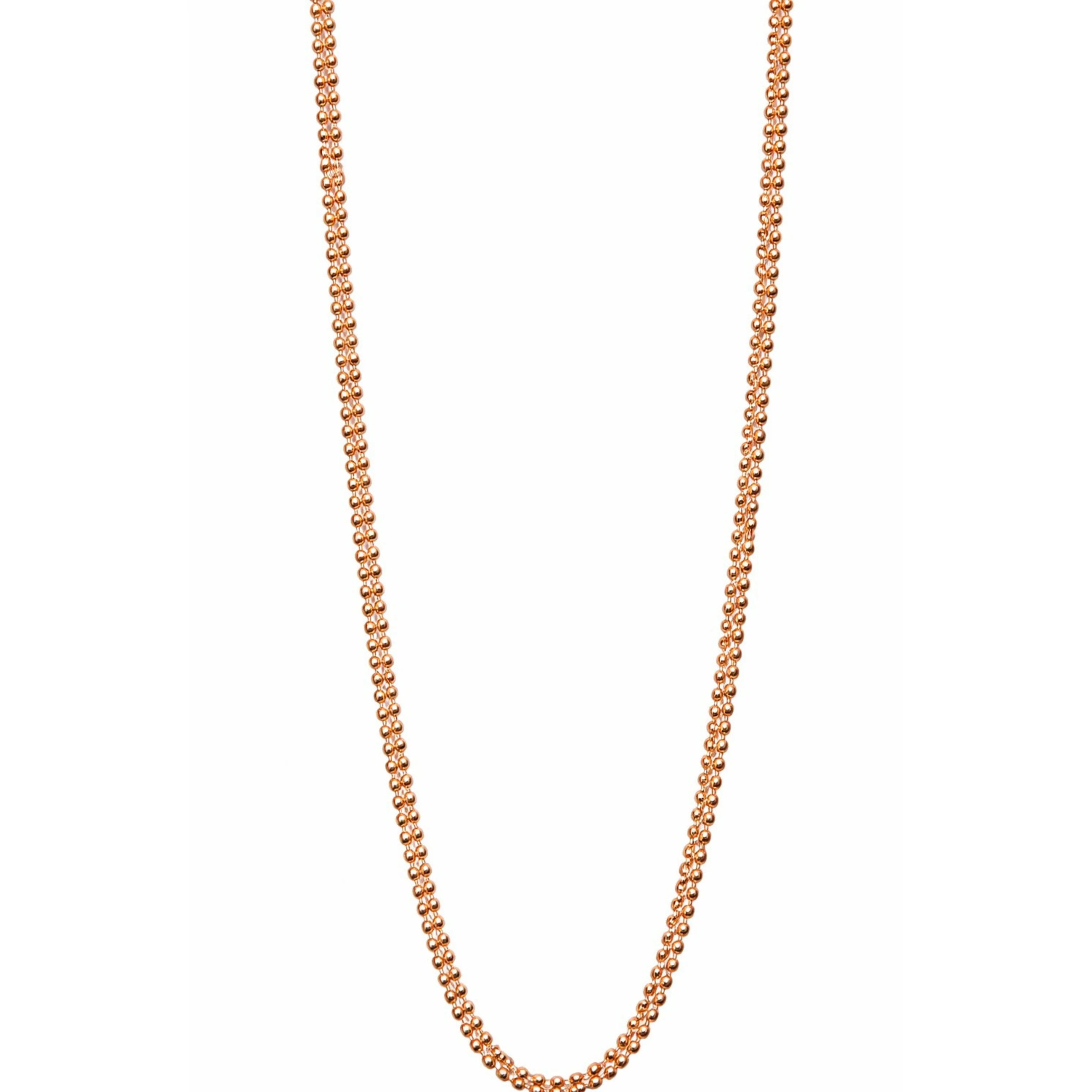 18ct Rose Gold Ball Chain Necklace with Bezel Setting Classic Minimalist Women's Daily Jewelry