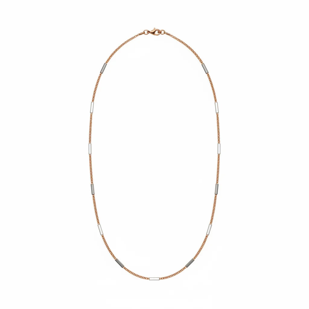 Rose Gold Minimalist Bar Chain Necklace Women's Elegant Daily Gift Jewelry