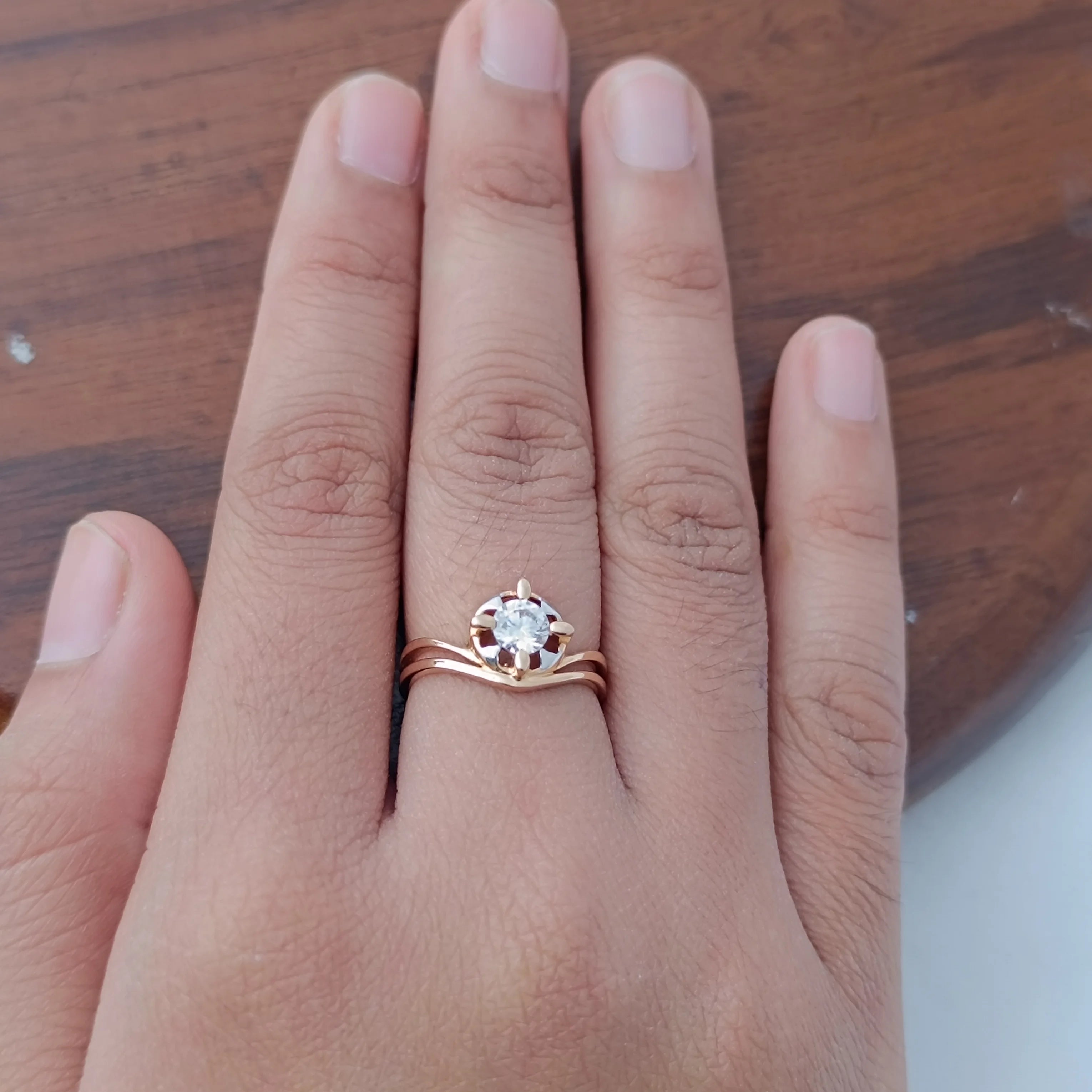 Namivaa Elegant Engagement Wedding Ring Split Shank Floral Prong Setting Women Jewelry Gift From