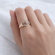 Namivaa 18K Rose Gold Plated Ethereal Butterfly Ring – Elegant Oval Filigree Statement Jewelry for Women