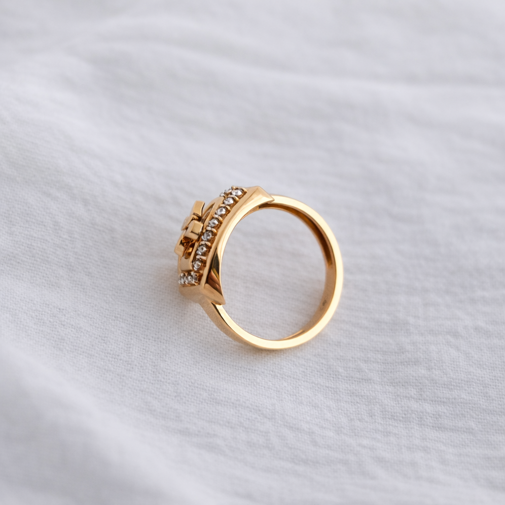 Namivaa 18K Rose Gold Plated Ethereal Butterfly Ring – Elegant Oval Filigree Statement Jewelry for Women