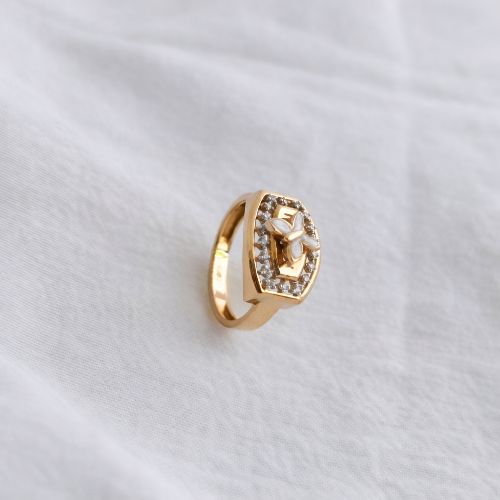 Namivaa 18K Rose Gold Plated Ethereal Butterfly Ring – Elegant Oval Filigree Statement Jewelry for Women