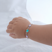 Namivaa Sterling Silver Colorful Crab Charm Bracelet – Adjustable Enamel Jewelry for Infants and Toddlers