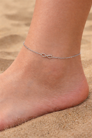 Namivaa Sterling Silver Infinity Box Silver Chain Anklet – Elegant Adjustable Foot Jewelry for Women