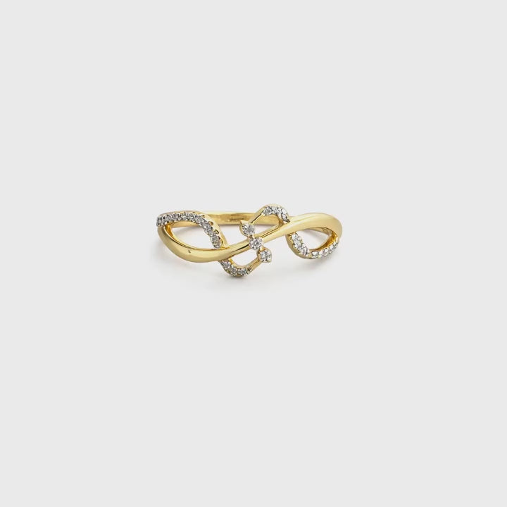 Load video: Namivaa Infinity Twist Ring Pave Set Elegant Minimalist Band for Women Wedding Party Daily Wear Gift