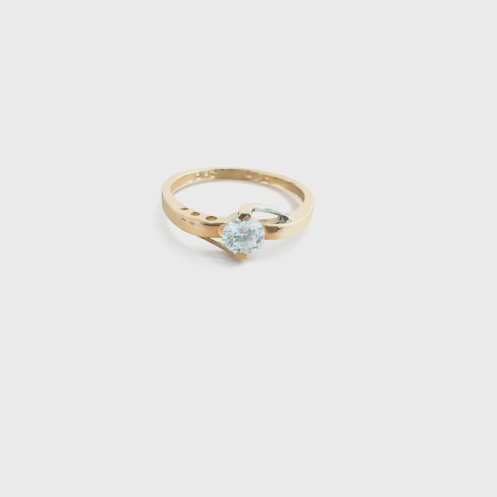Load video: Namivaa 18K Rose Gold Solitaire Diamond Engagement Ring Classic Prong Set Minimalist Women Daily Wear High Polish Finish