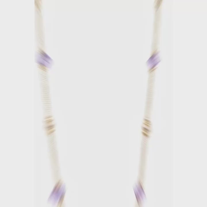 Load video: Fashion 18K Rose Gold Lavender Floral Statement Necklace Women Purple Crystal Flower Pearl Accents Link Chain
