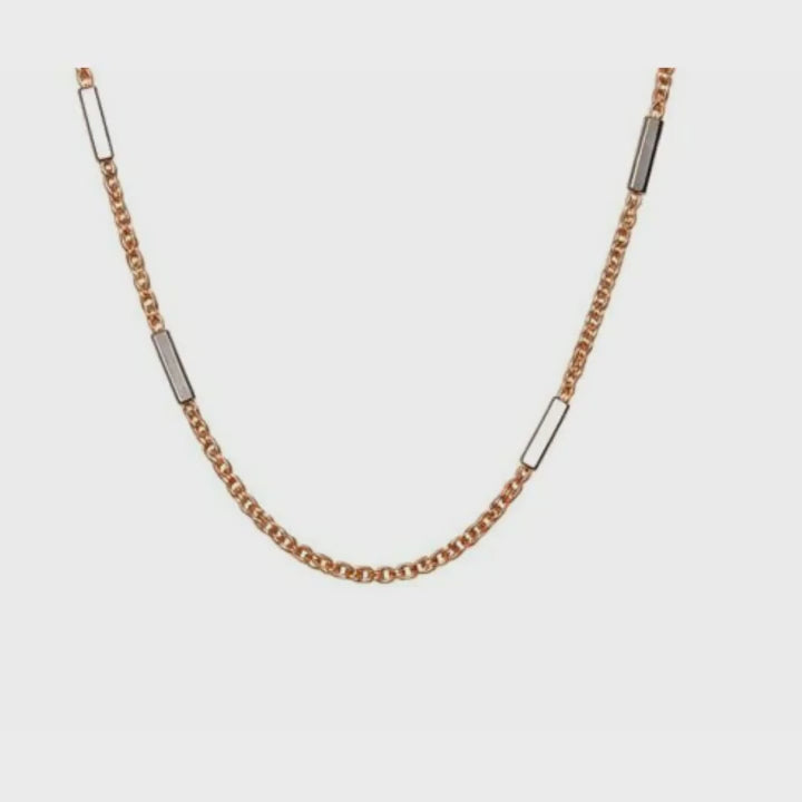 Load video: Rose Gold Minimalist Bar Chain Necklace Women's Elegant Daily Gift Jewelry
