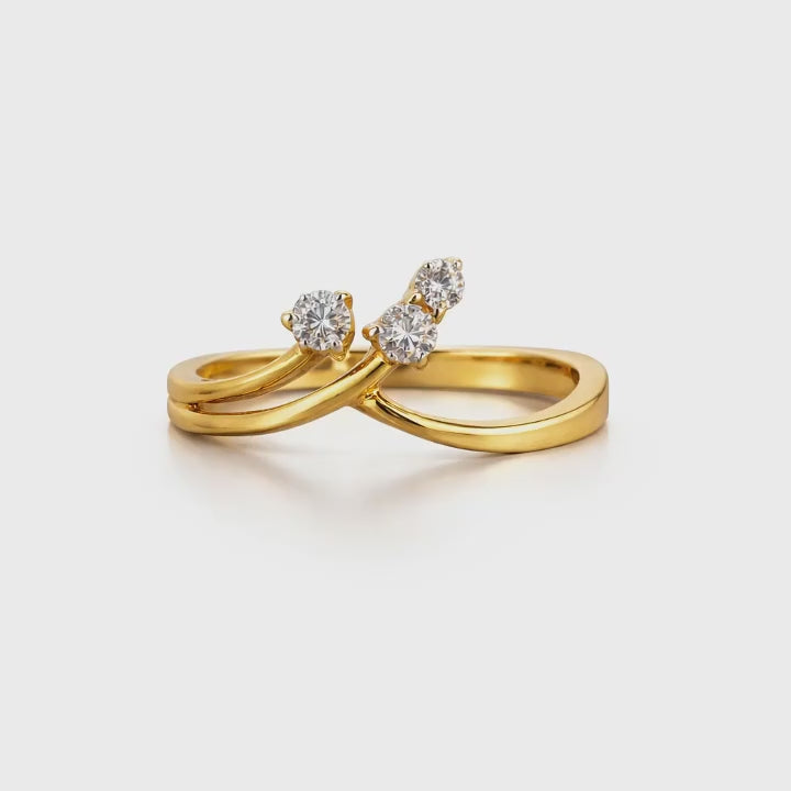 Load video: Namivaa Open Wrap Bypass Ring Women Minimalist Solitaire Style Wedding Anniversary Fine Jewelry Certified Gift From India